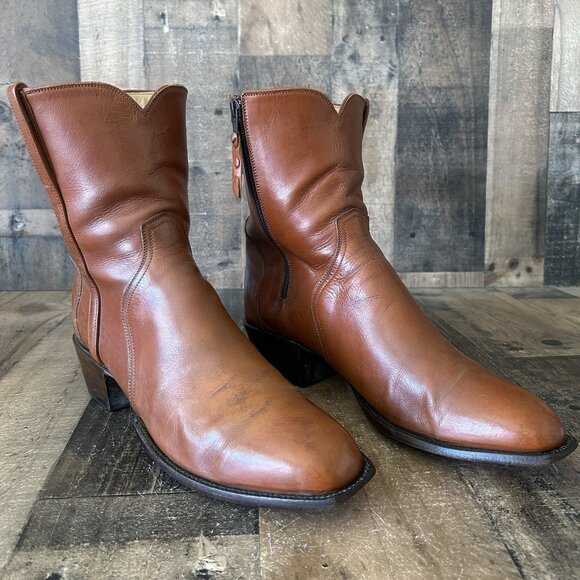 Lucchese Classics Handmade F5073 Side Zip French Toe Cowboy Boots Mens 10.5 EE - Picture 12 of 12